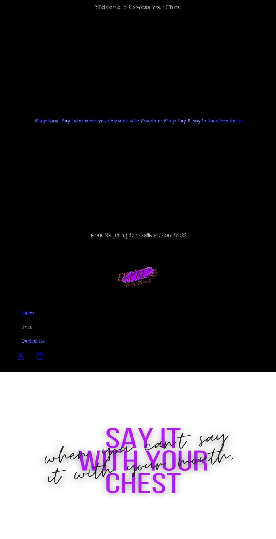 expressyourchest.com shopify website screenshot