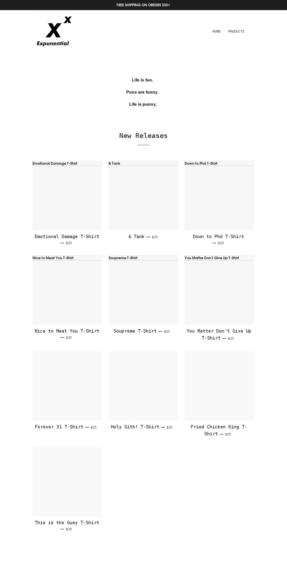 expunential.com shopify website screenshot
