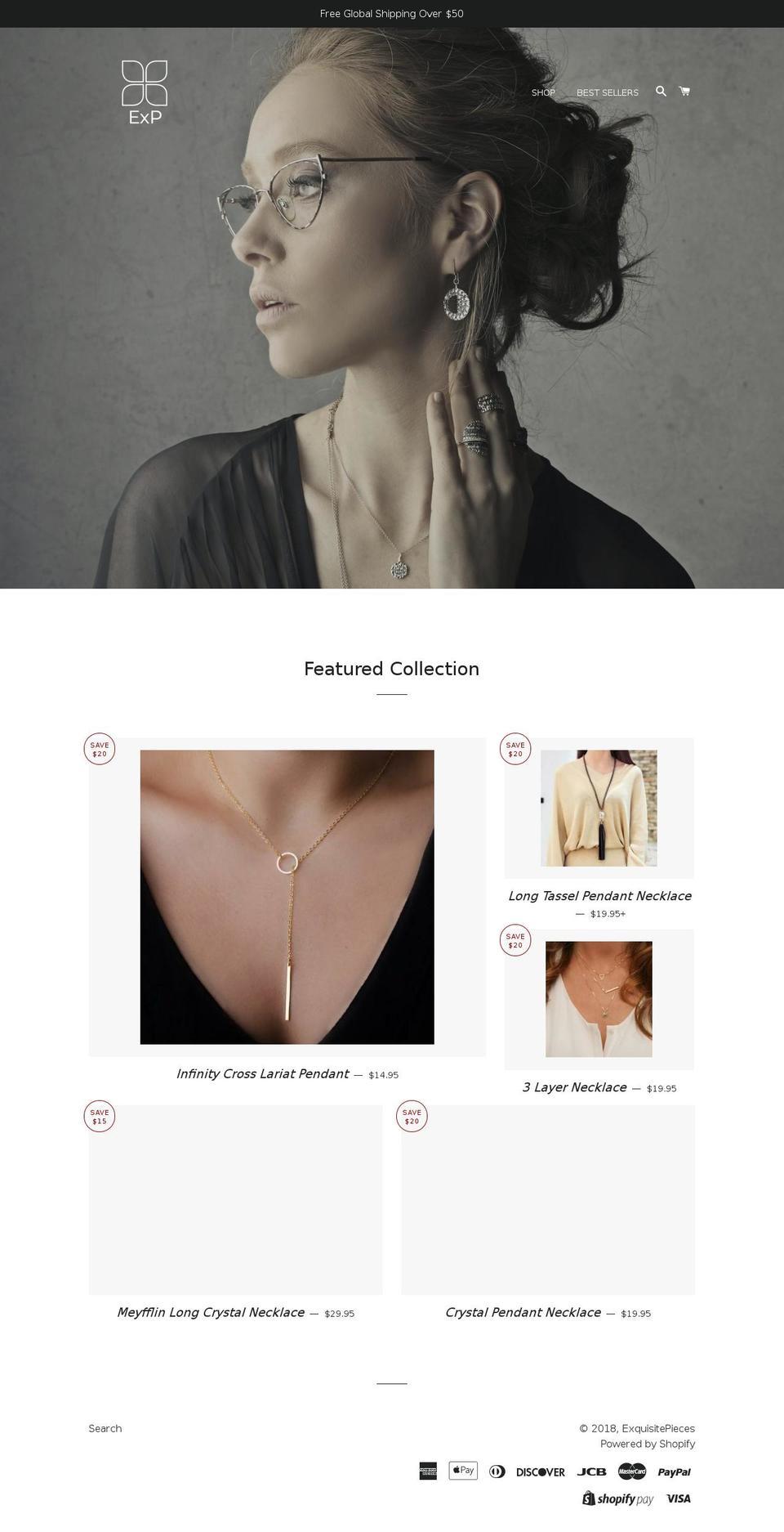 exquisite-pieces.com — Shopify storefront screenshot