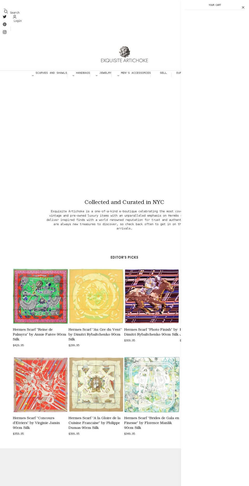 exquisiteartichoke.com shopify website screenshot