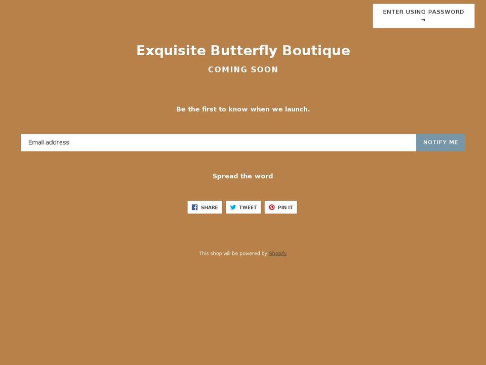 exquisitebutterflyboutique.com — Shopify storefront screenshot