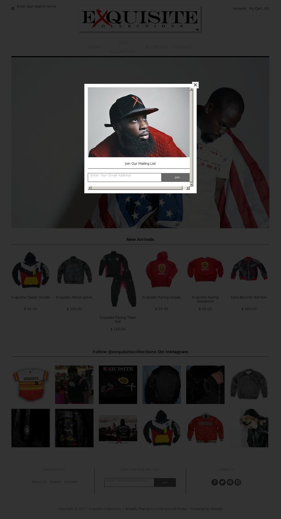 exquisitecollectionsonline.com shopify website screenshot