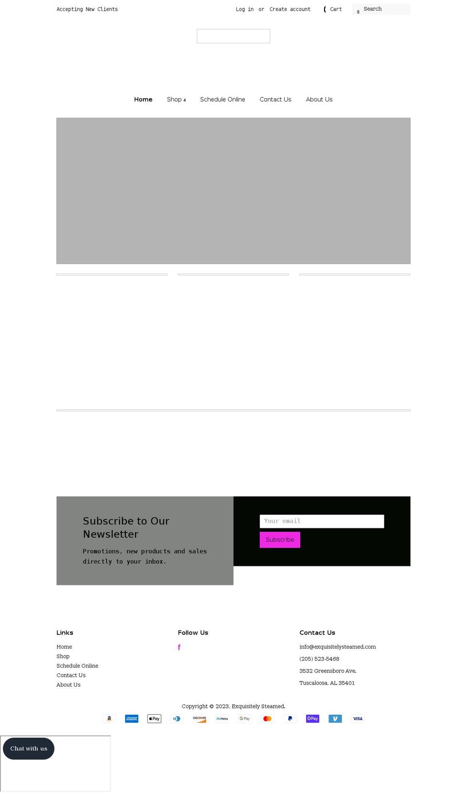exquisitelysteamed.com shopify website screenshot