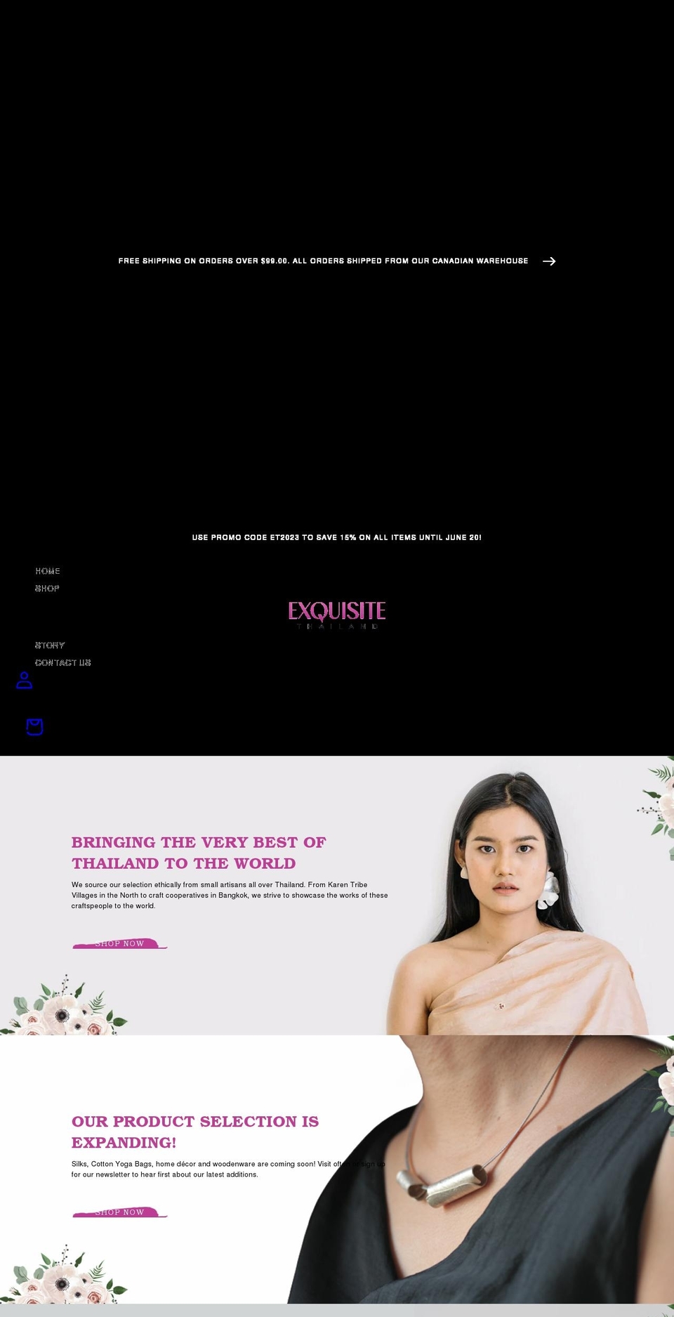 exquisitethailand.com shopify website screenshot