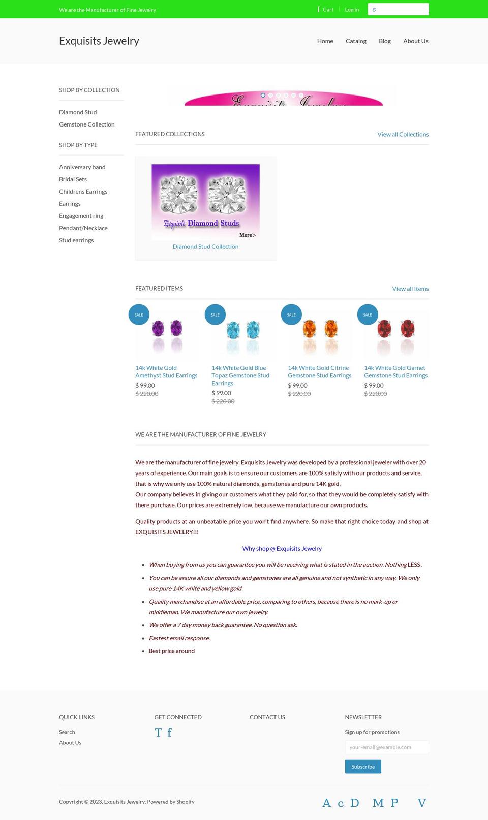 exquisitsjewelry.com — Shopify storefront screenshot