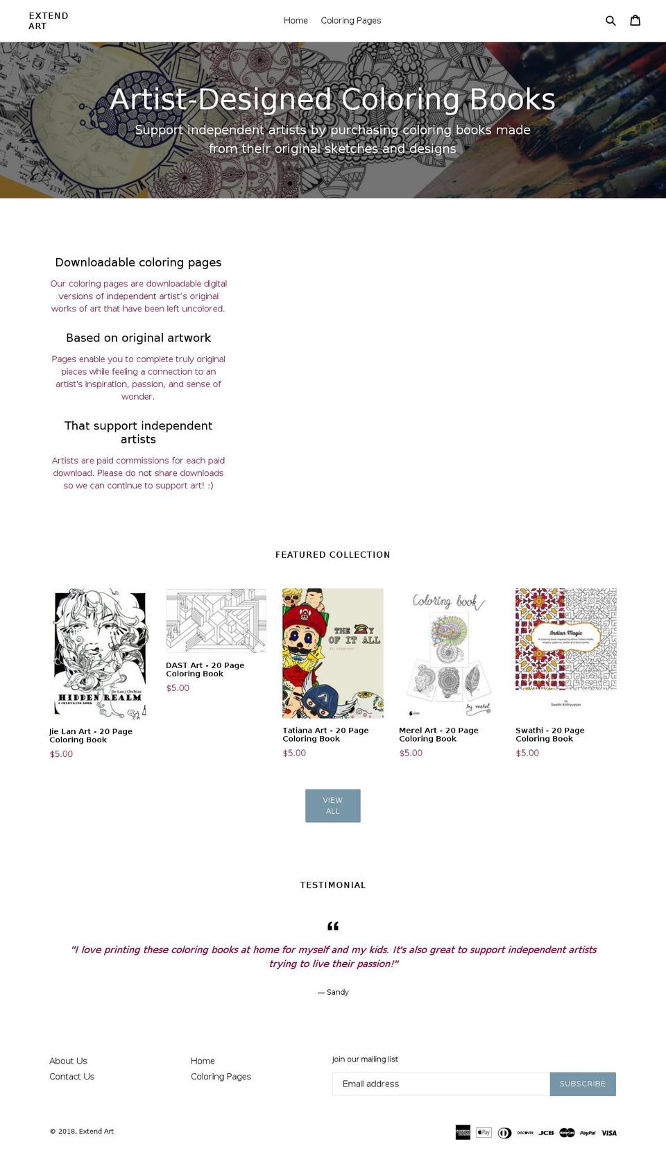 extendart.com — Shopify storefront screenshot