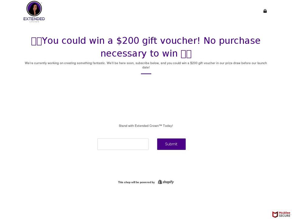 extendedcrown.com — Shopify storefront screenshot