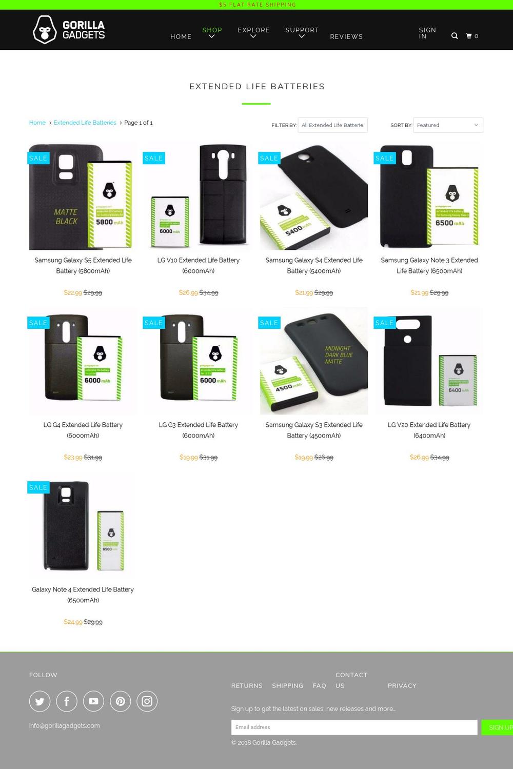 extendedphonebattery.com — Shopify storefront screenshot