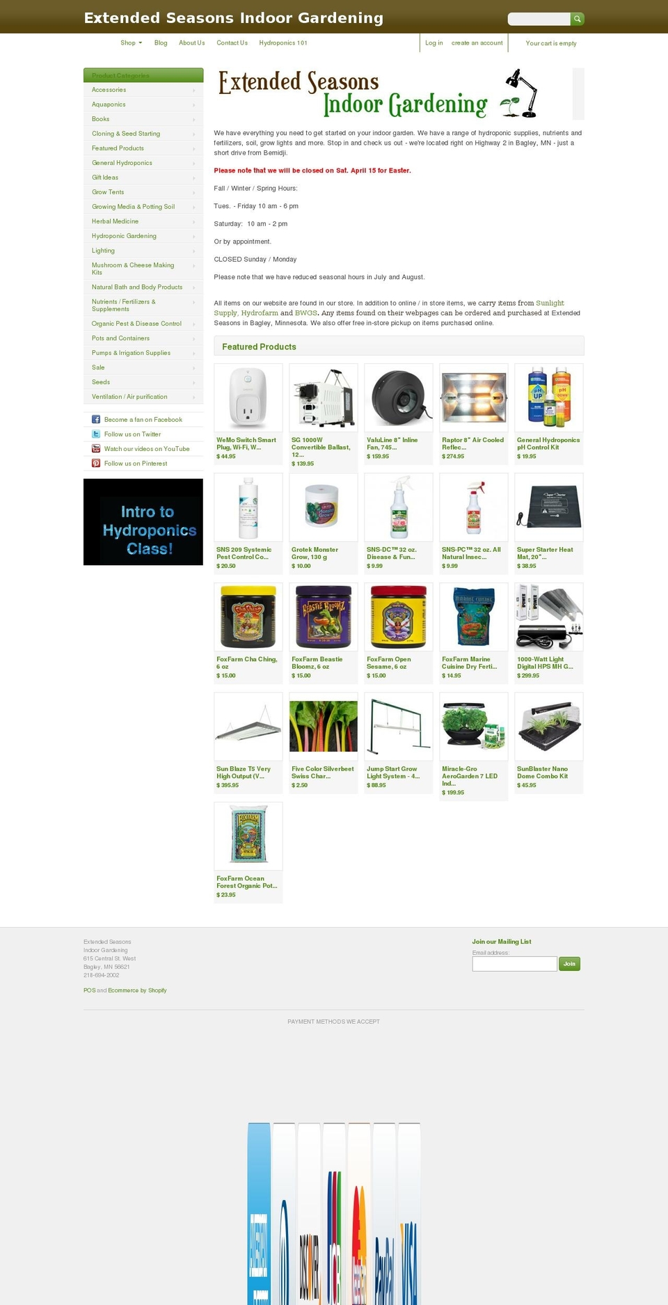 extendedseason.com shopify website screenshot