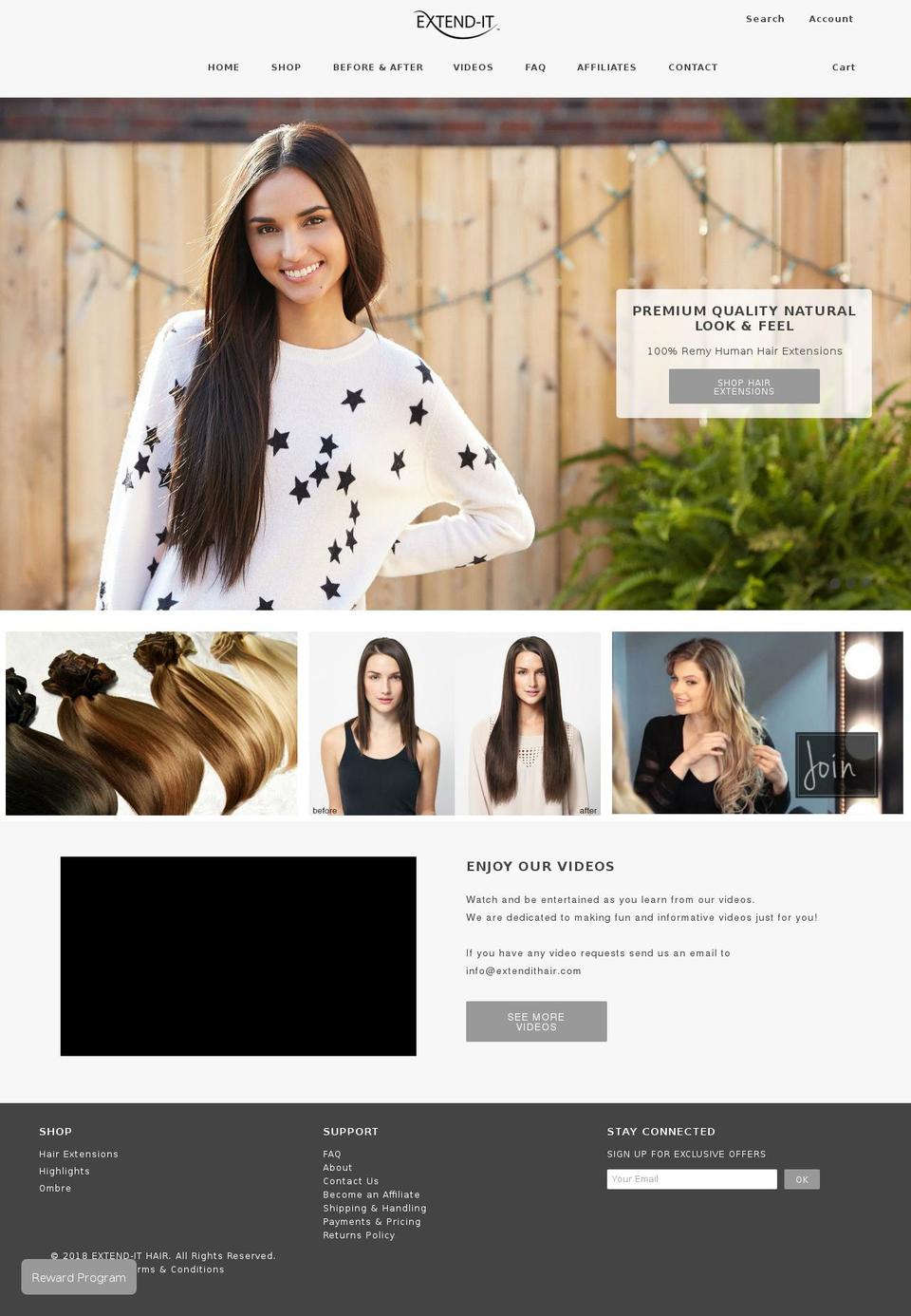 extendithair.com shopify website screenshot