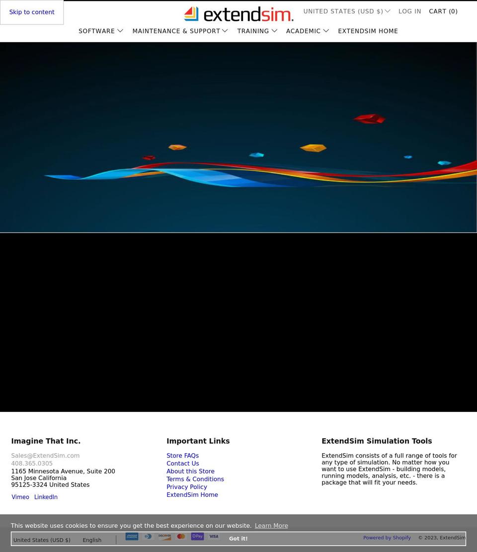 extendsimstore.com shopify website screenshot