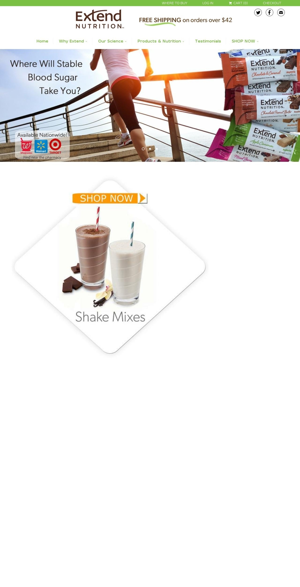 extendsnacks.com shopify website screenshot