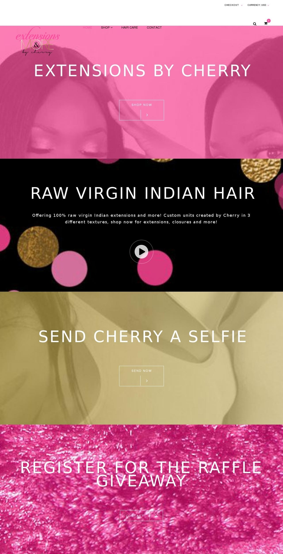 extensionsbycherry.com — Shopify storefront screenshot
