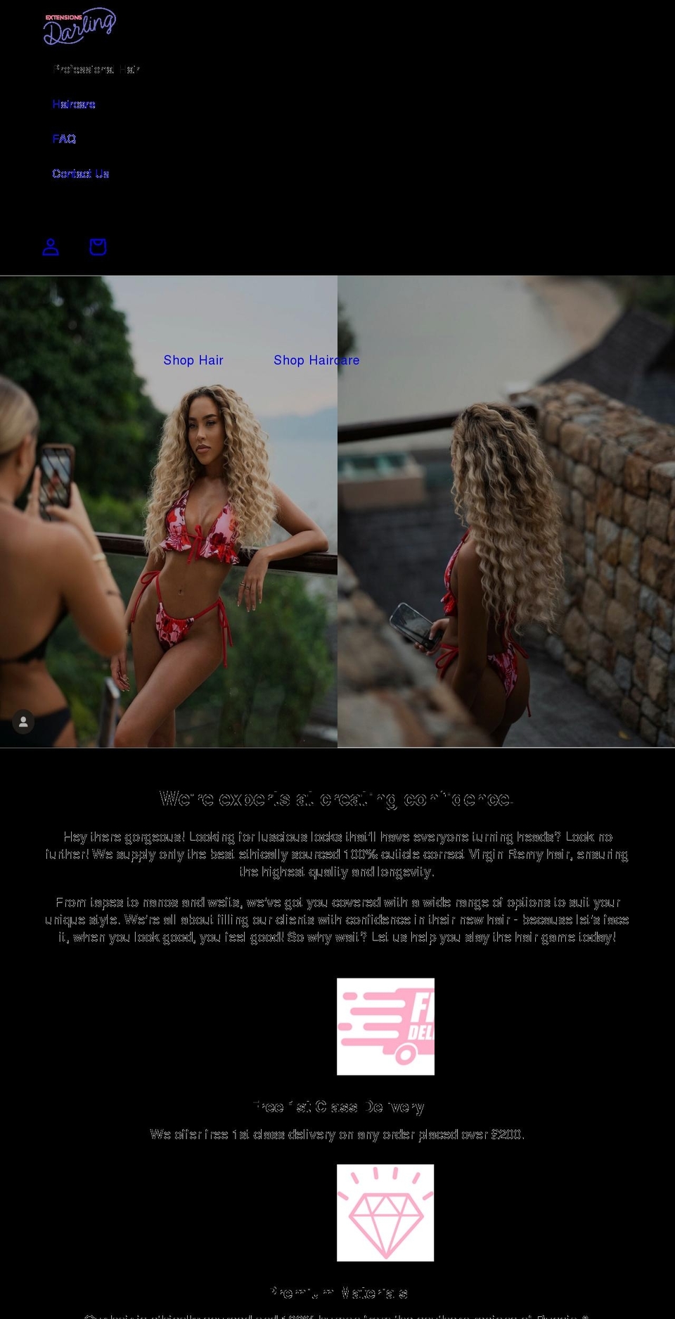 extensionsdarling.com shopify website screenshot