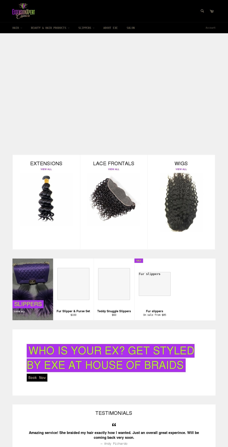 extensionxpertessence.com shopify website screenshot