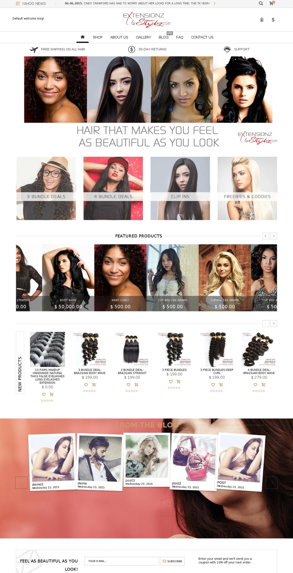 extensionzandstylz.com shopify website screenshot