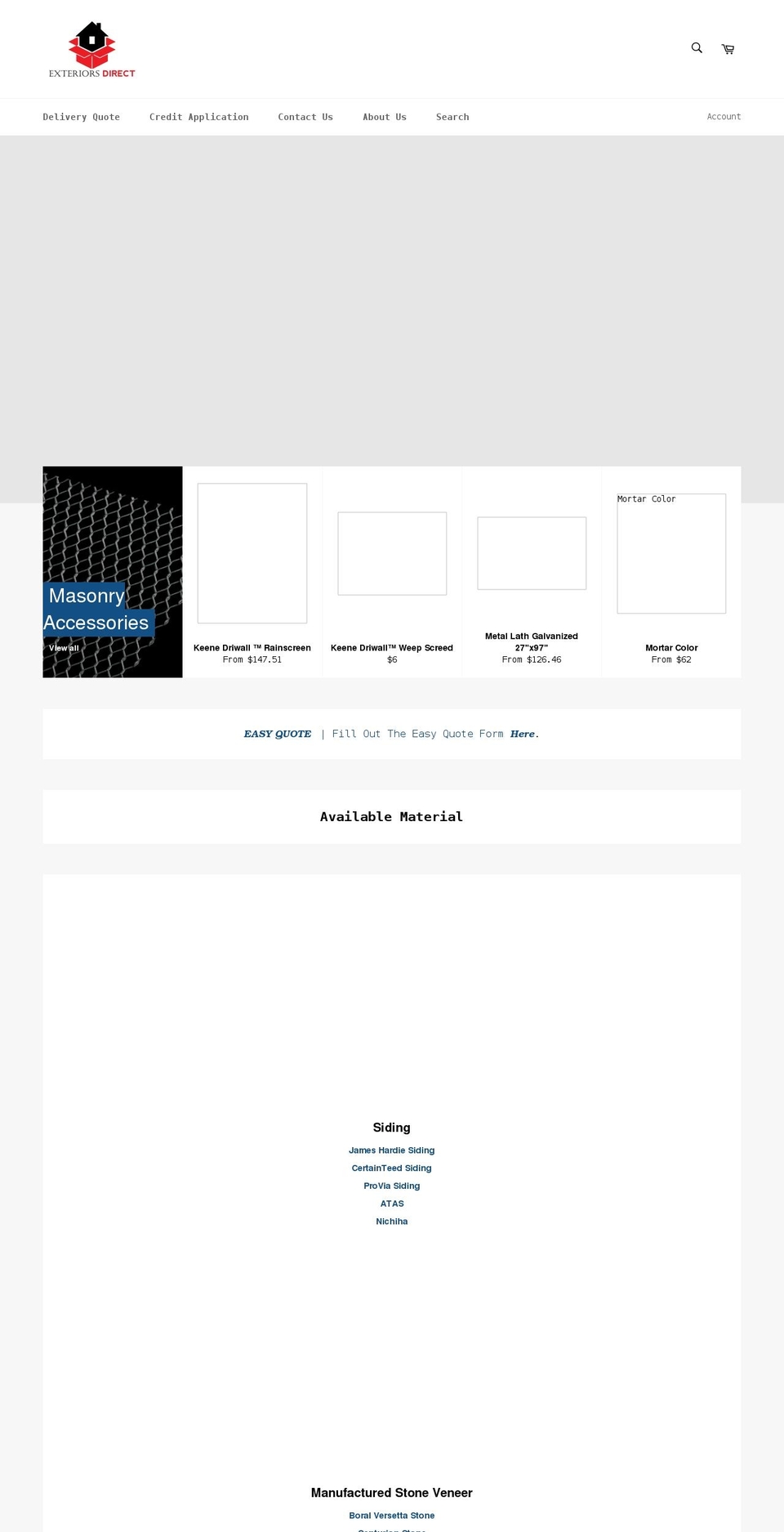 exteriorsdirect.com shopify website screenshot