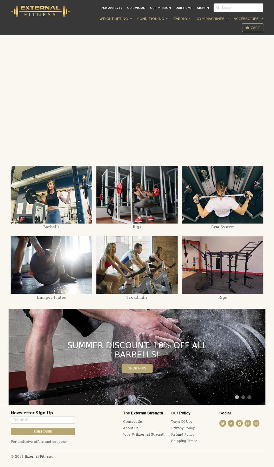 externalfitness.com — Shopify storefront screenshot