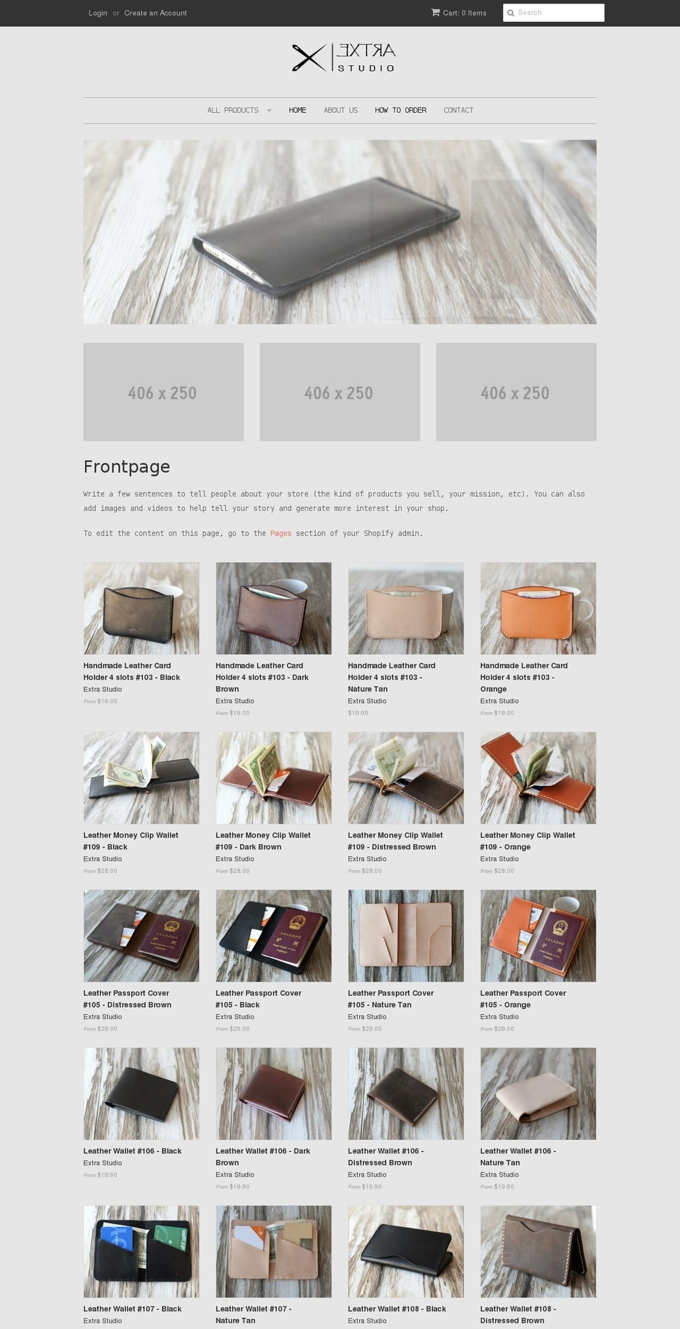 extra-studio.com shopify website screenshot