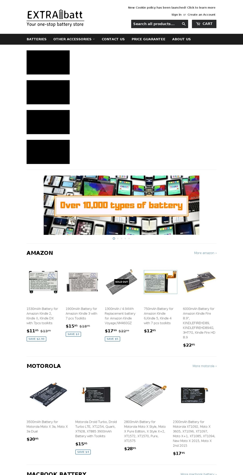 extrabatt.com shopify website screenshot