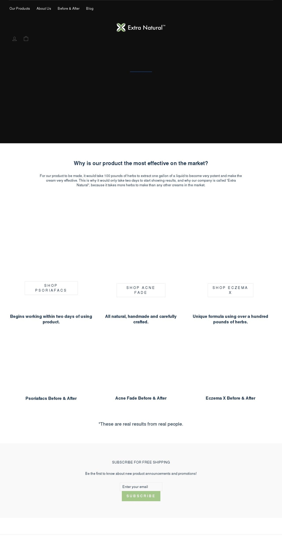 extranatural.com shopify website screenshot