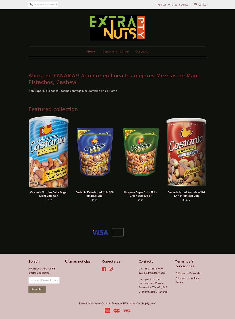 extranutspty.com — Shopify storefront screenshot