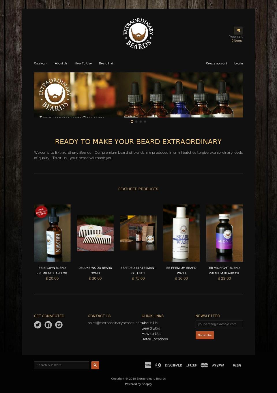 extraordinarybeards.com — Shopify storefront screenshot