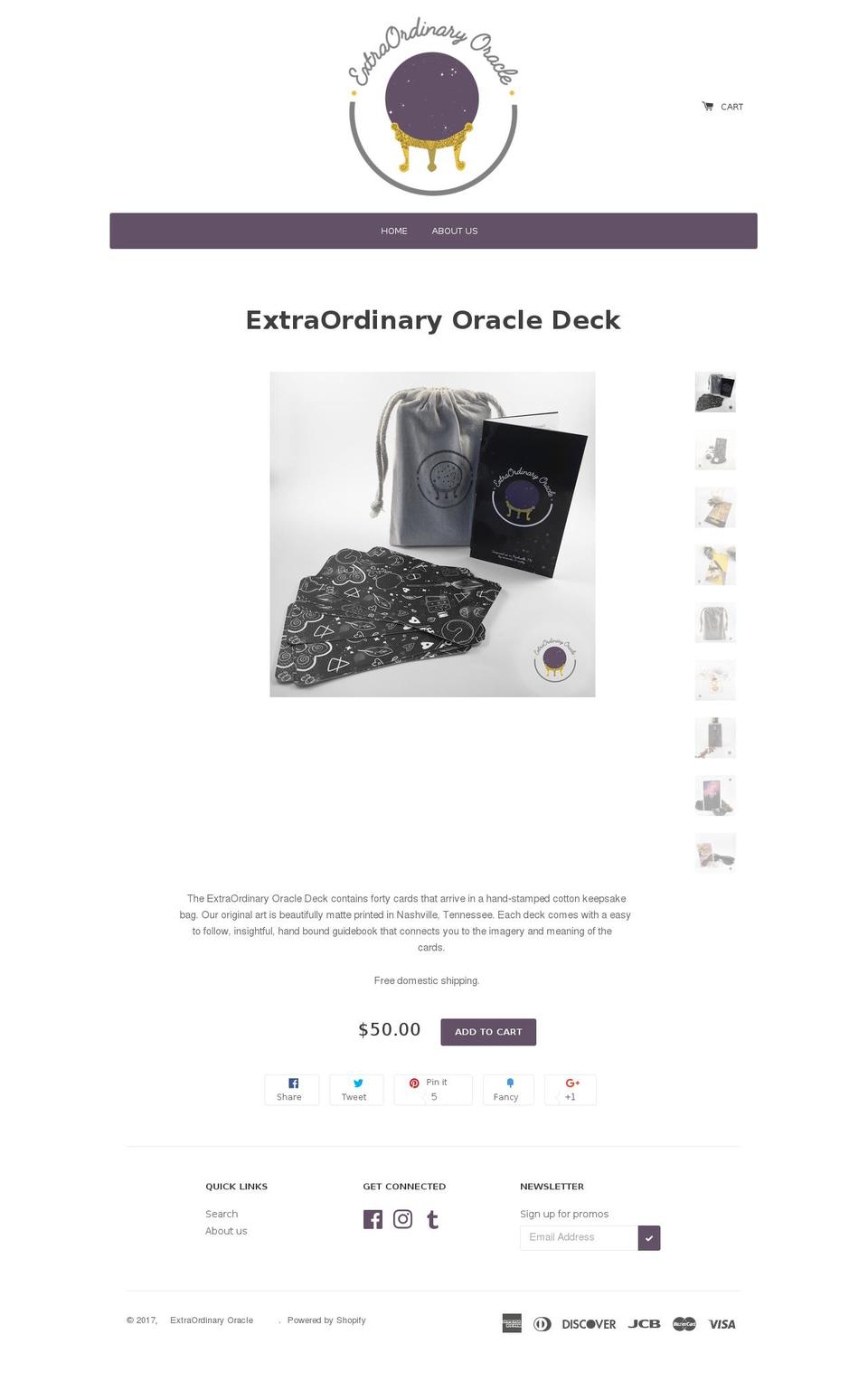 extraordinaryoracle.com shopify website screenshot