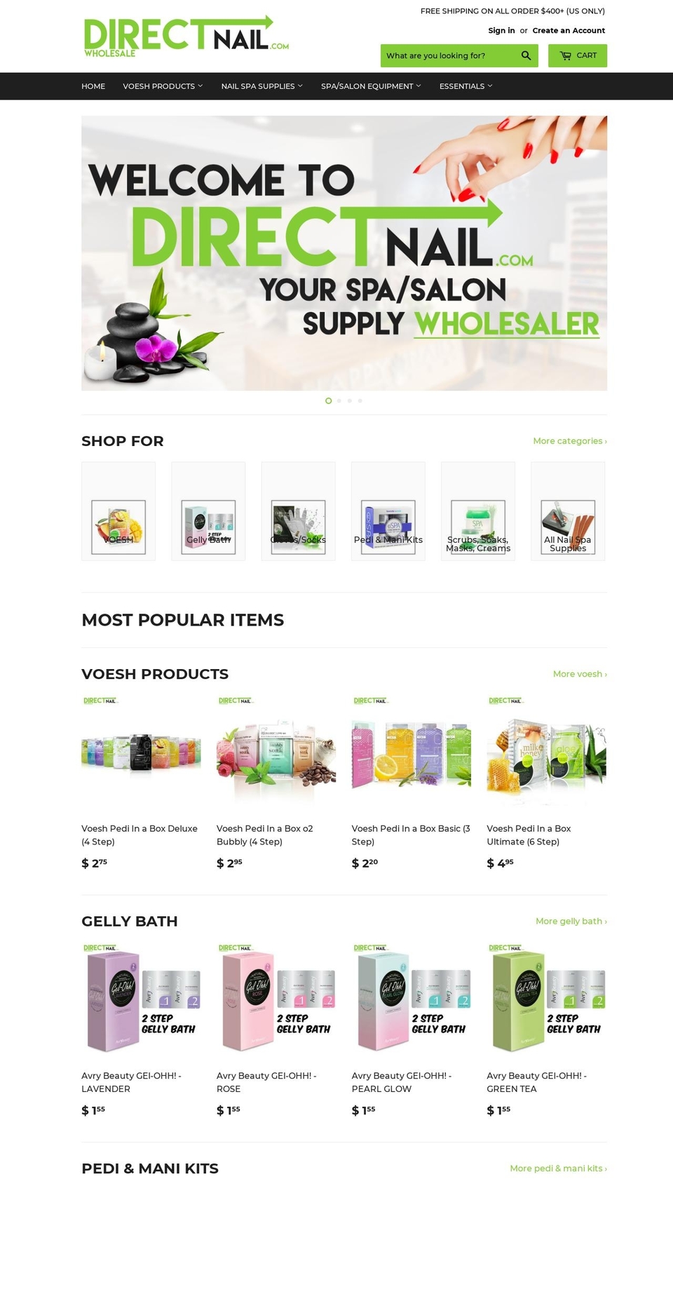 extraordinaryspa.com — Shopify storefront screenshot