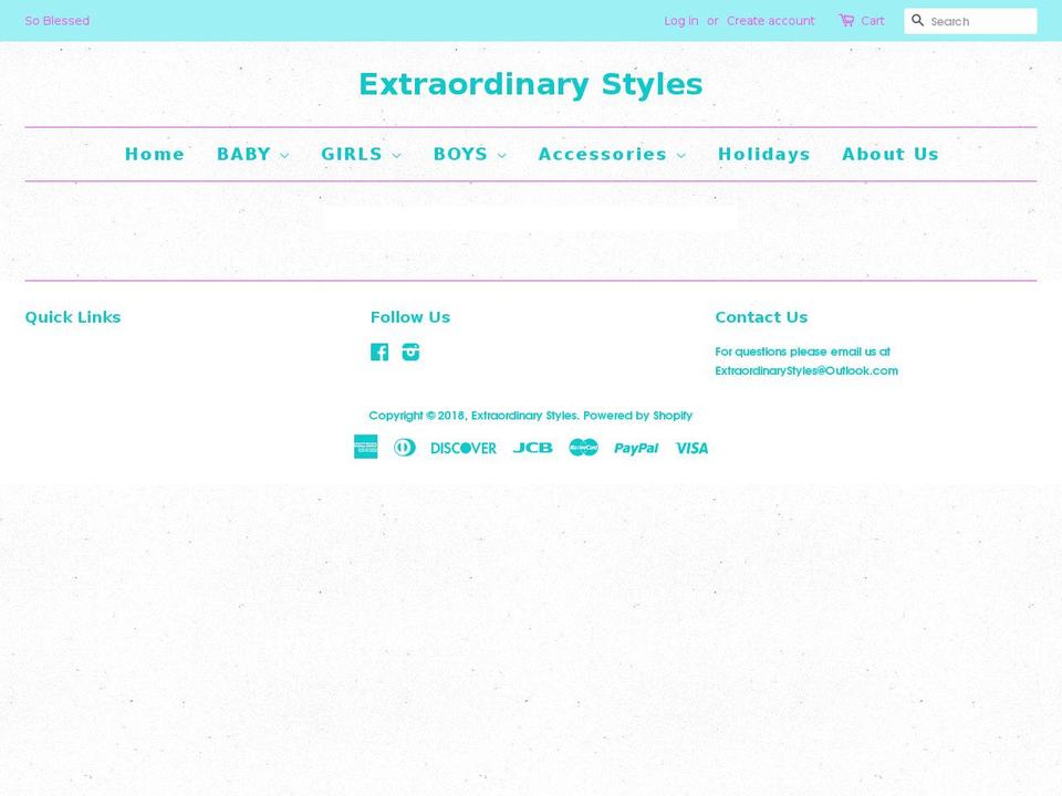extraordinarystyles.com — Shopify storefront screenshot