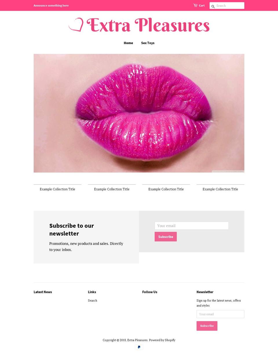 extrapleasures.com shopify website screenshot