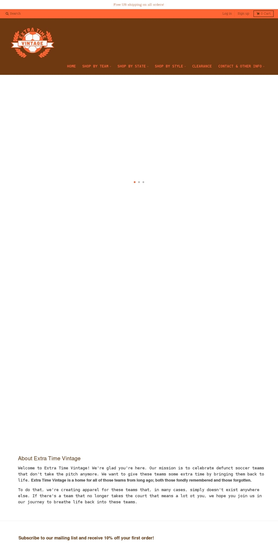 extratimevintage.com shopify website screenshot