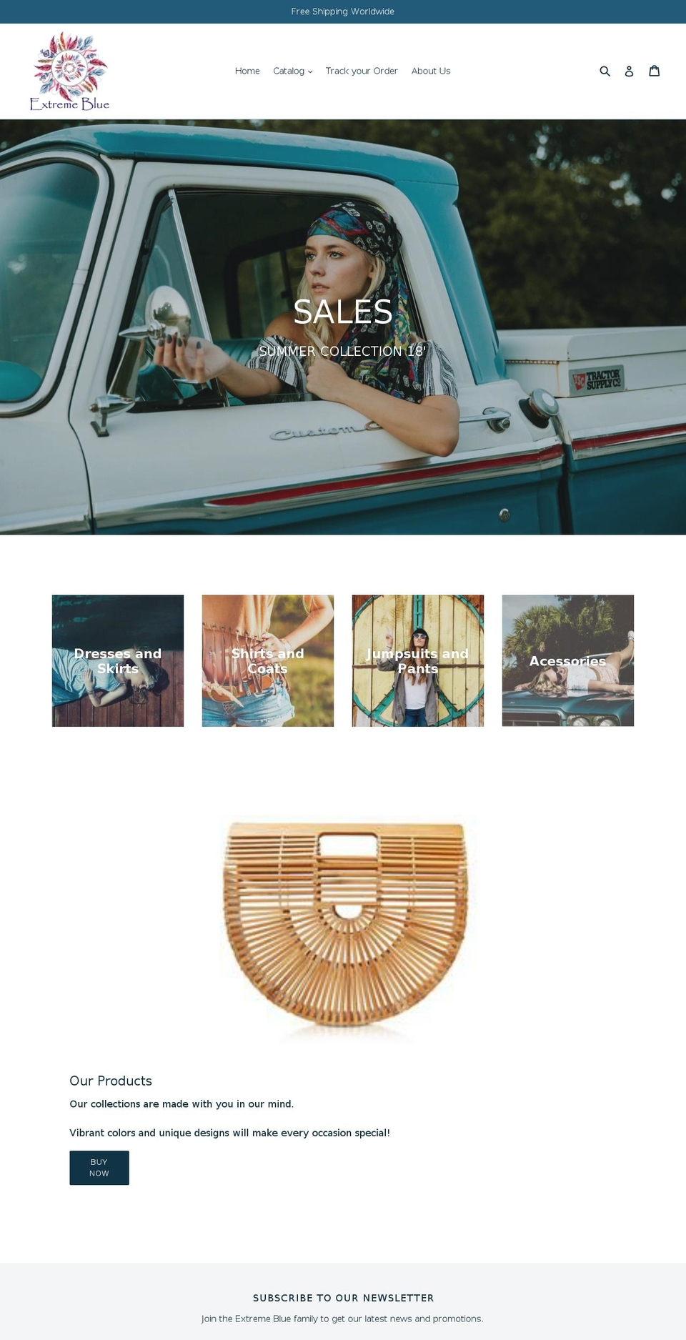 extreme-blue.com — Shopify storefront screenshot