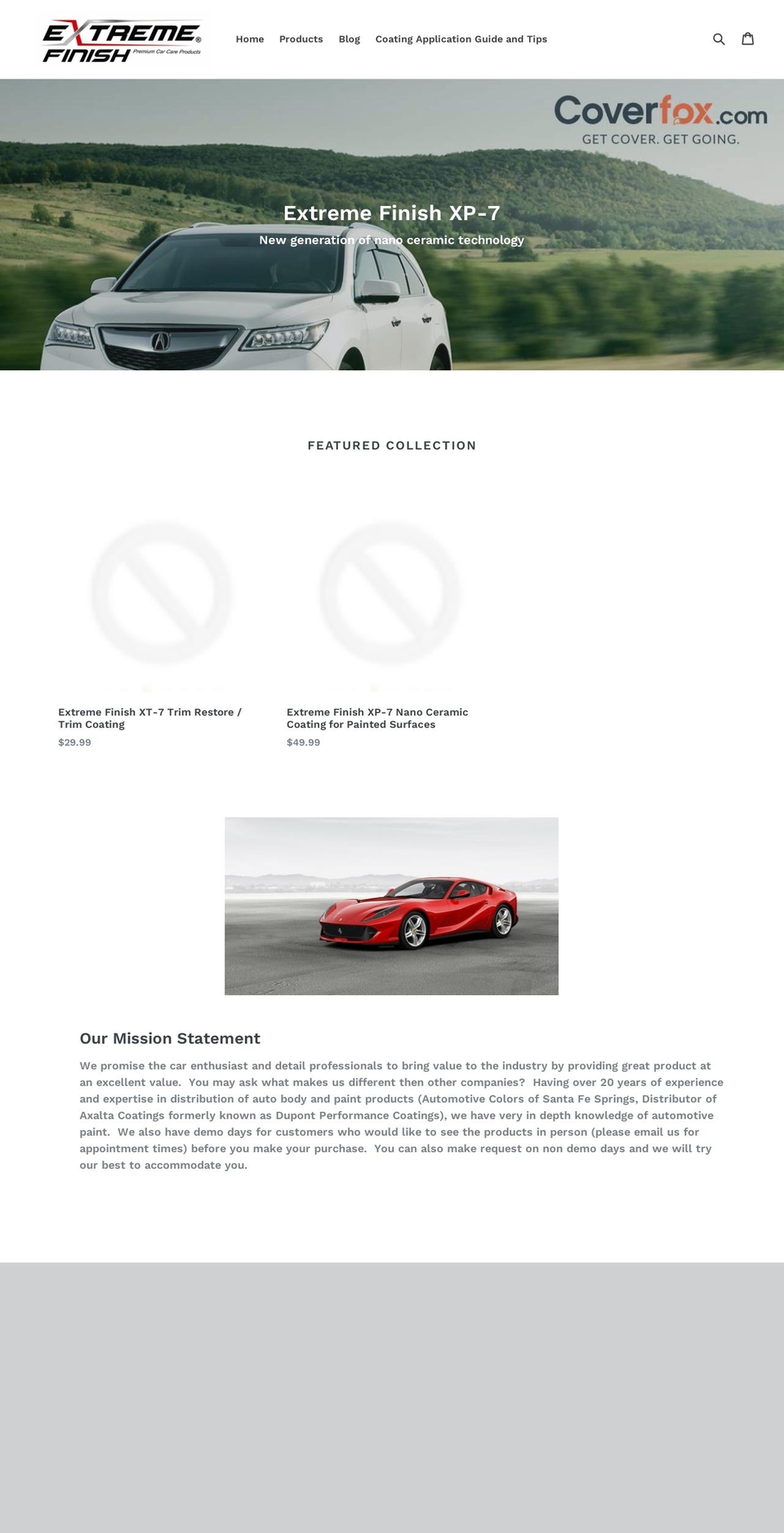 extreme-finish.com shopify website screenshot