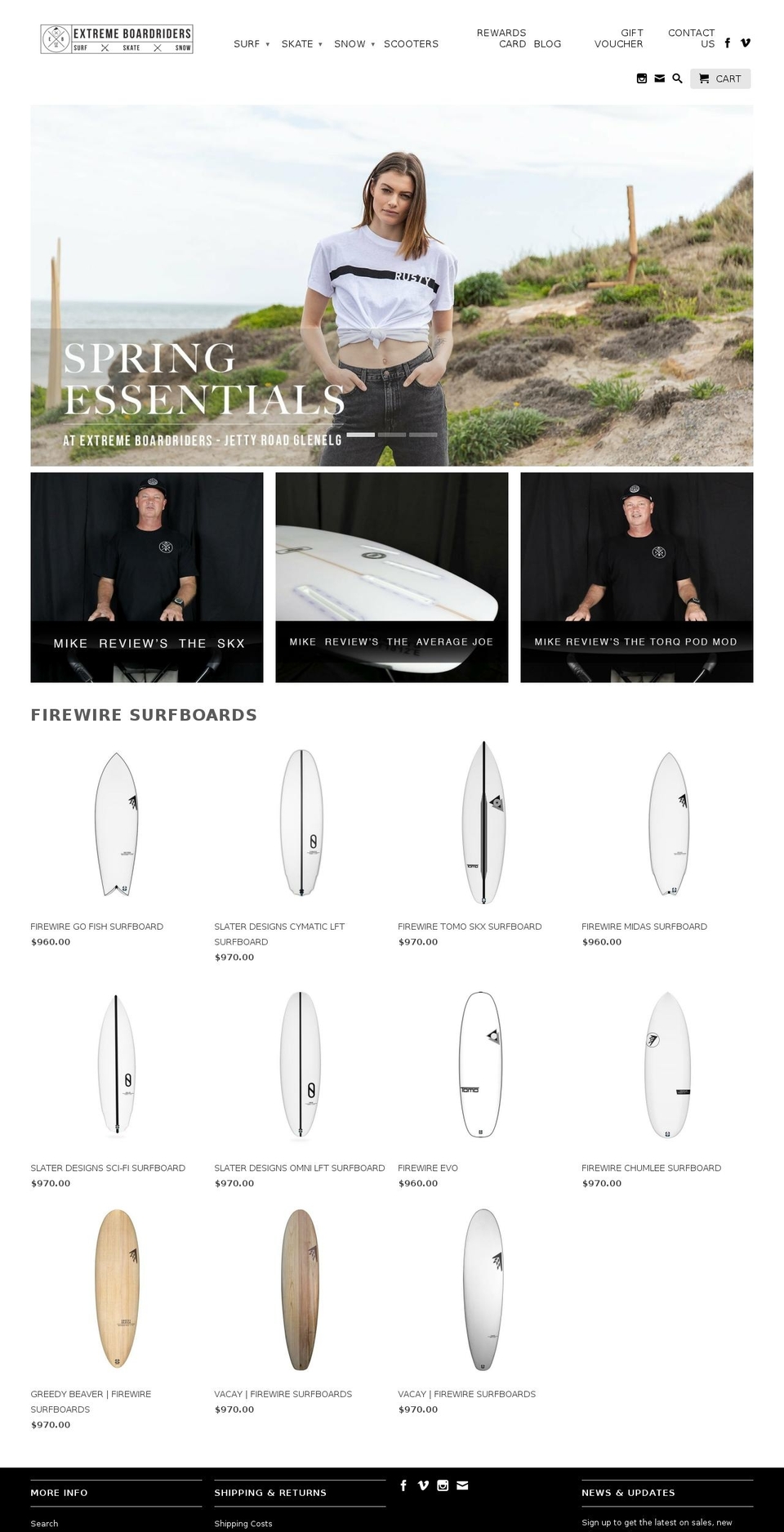 extremeboardriders.com — Shopify storefront screenshot