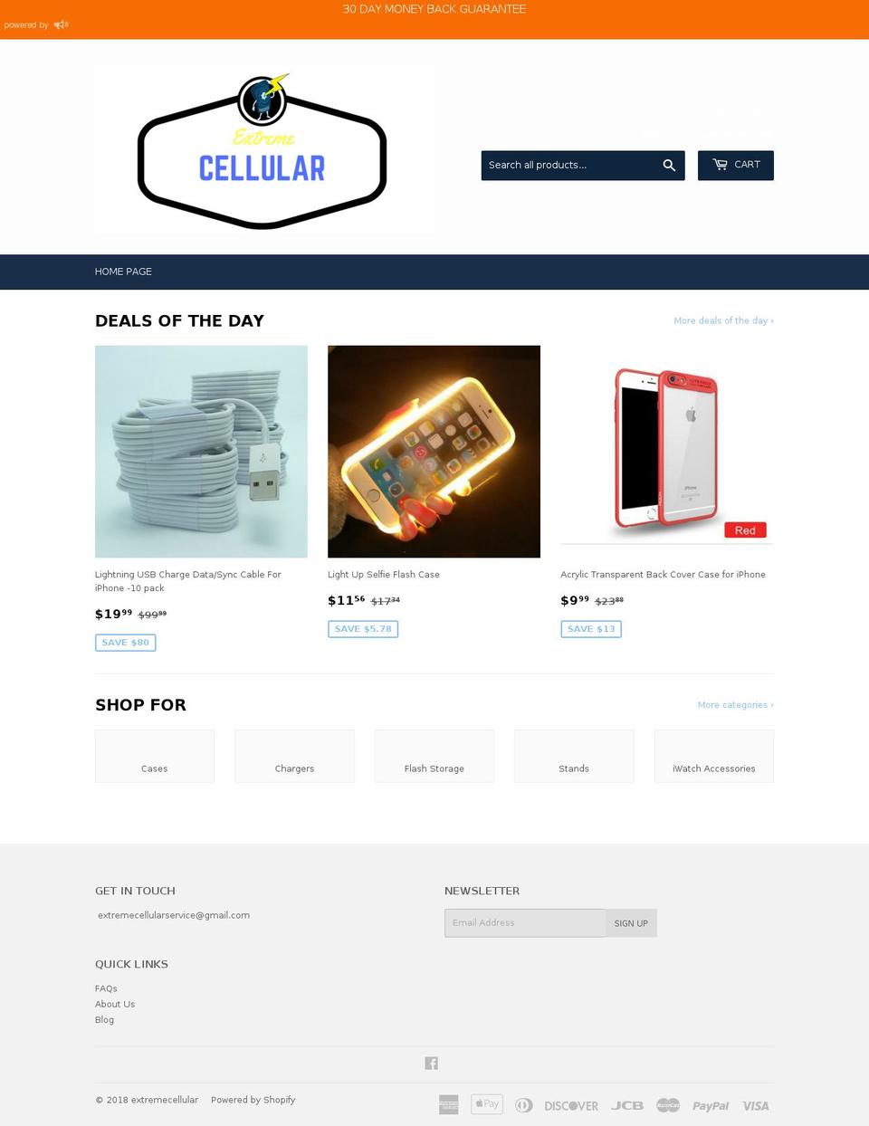 extremecellular.net shopify website screenshot