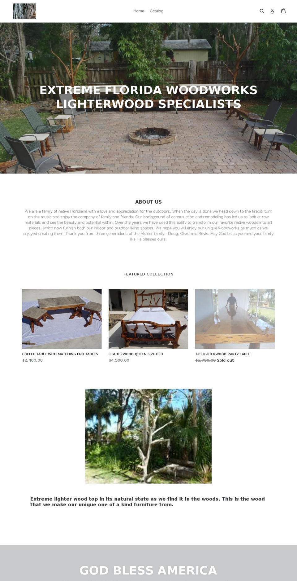 extremefloridawoodworks.com shopify website screenshot