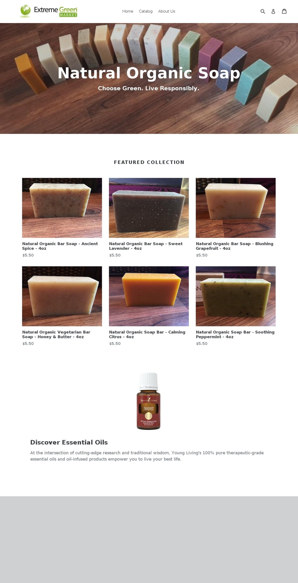 extremegreenmarket.com shopify website screenshot