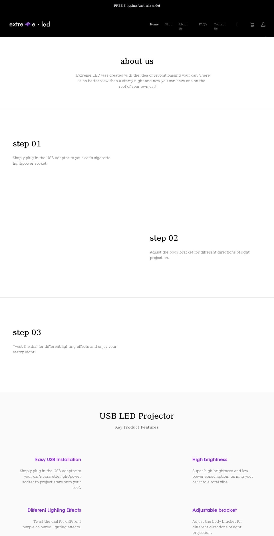 The Purple Panda Shopify theme site example extremeled.com.au