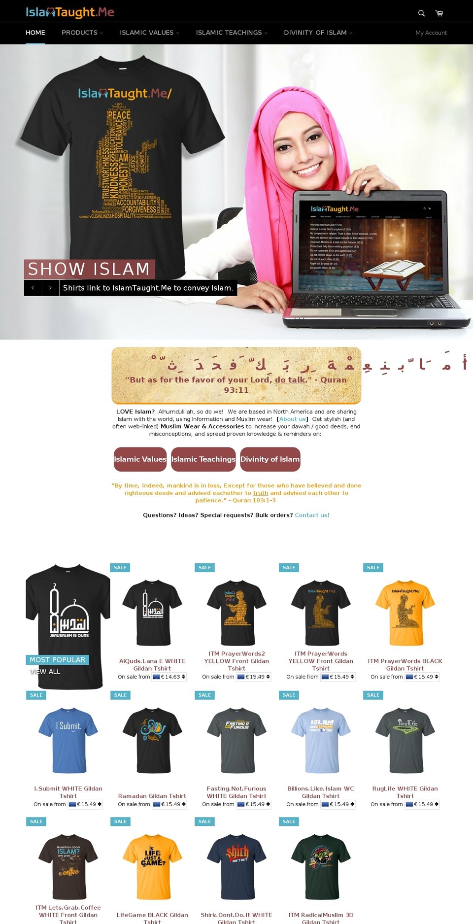 extremelymuslim.com — Shopify storefront screenshot