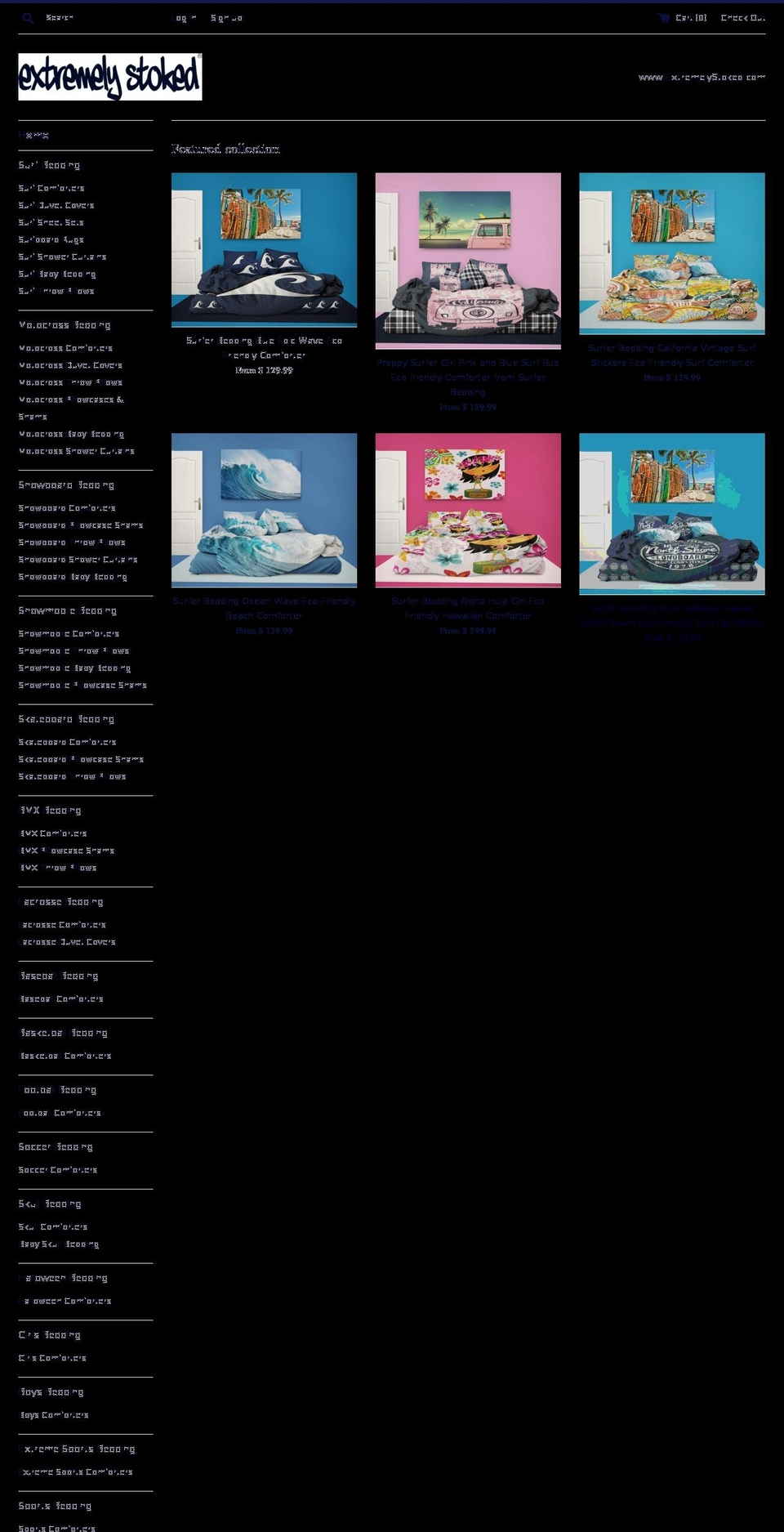 extrememotocrossbedding.com shopify website screenshot