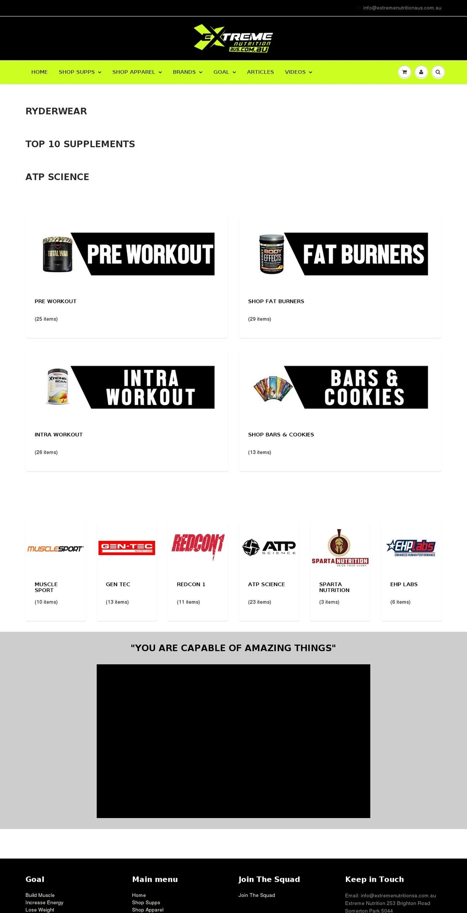 extremenutritionaus.com.au shopify website screenshot