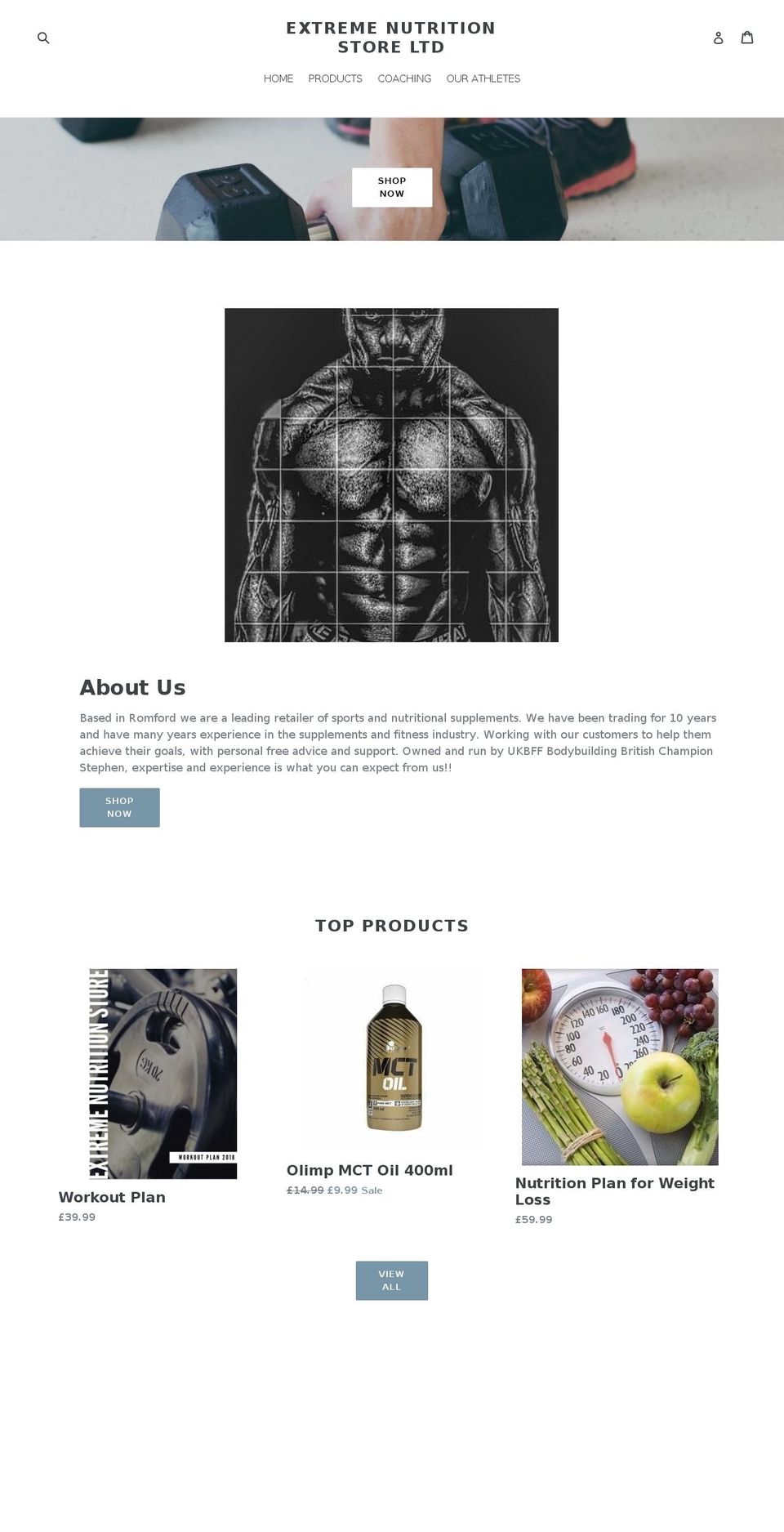 extremenutritionstore.com — Shopify storefront screenshot