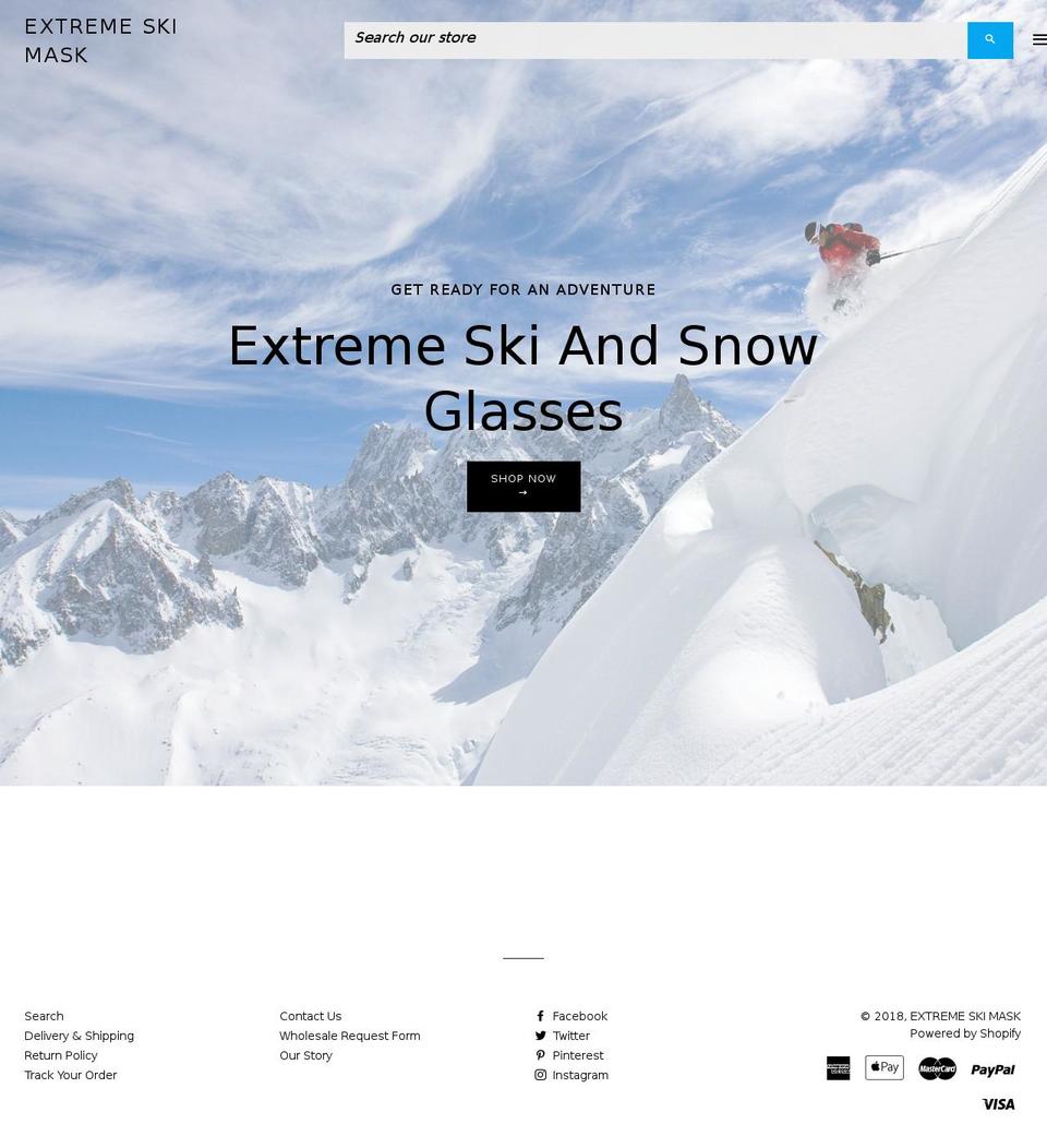 extremeskimask.com shopify website screenshot