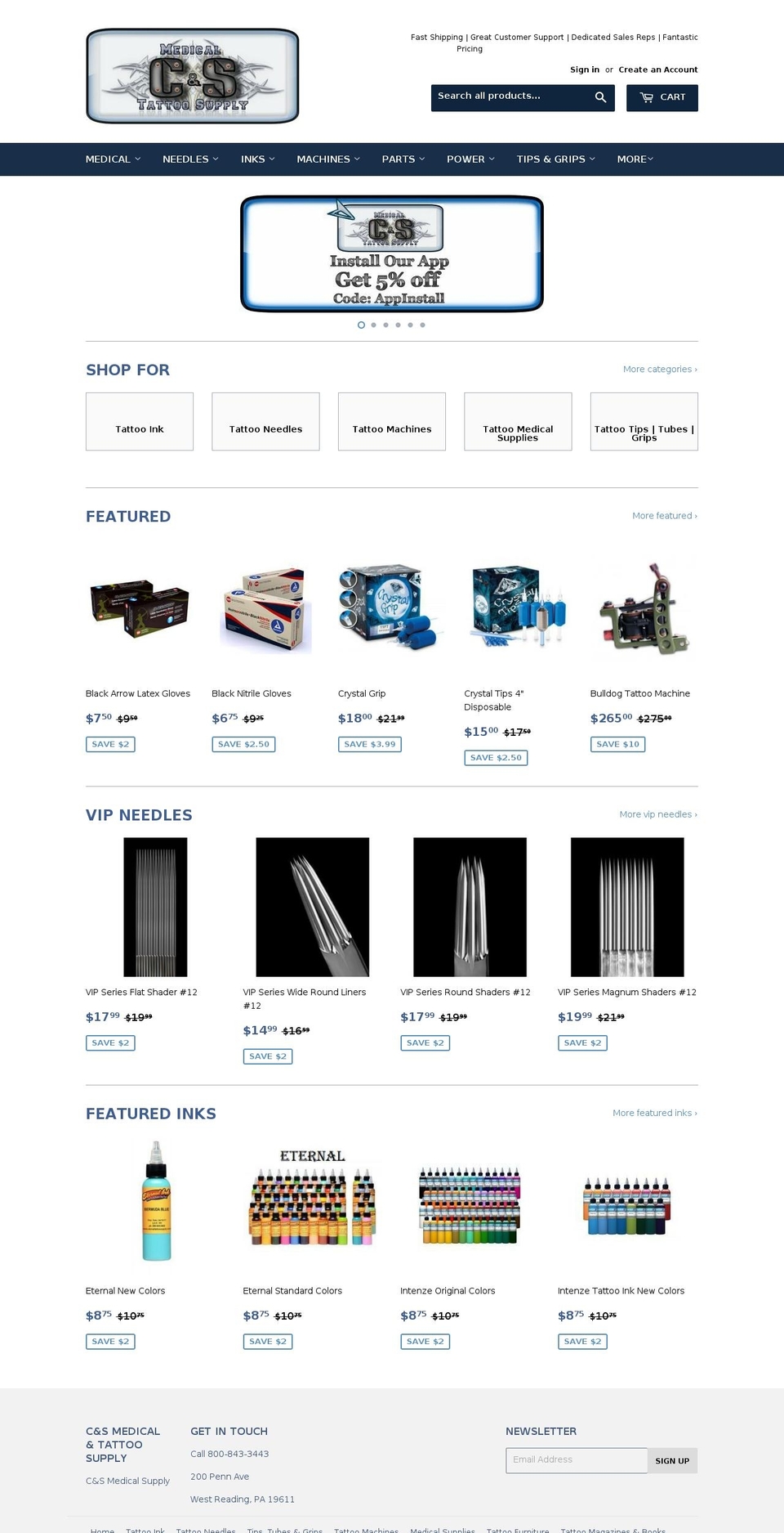 extremetattoosupplies.com shopify website screenshot