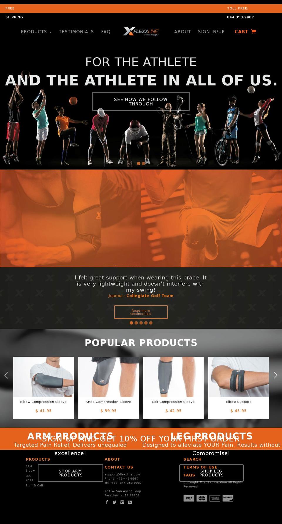 Flexxline 1.1 by Pasilobus Shopify theme site example extremetenniselbowbrace.com