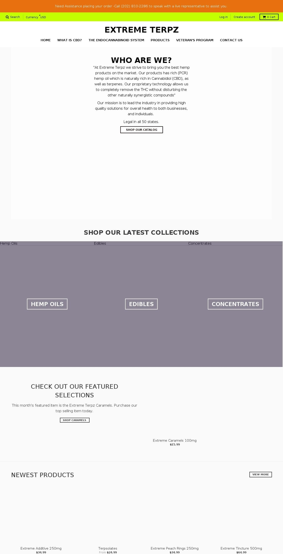 extremeterpz.com — Shopify storefront screenshot