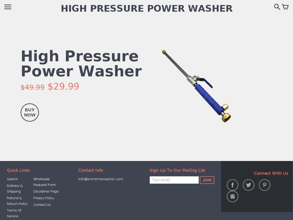 latest-single-theme Shopify theme site example extremewasher.com