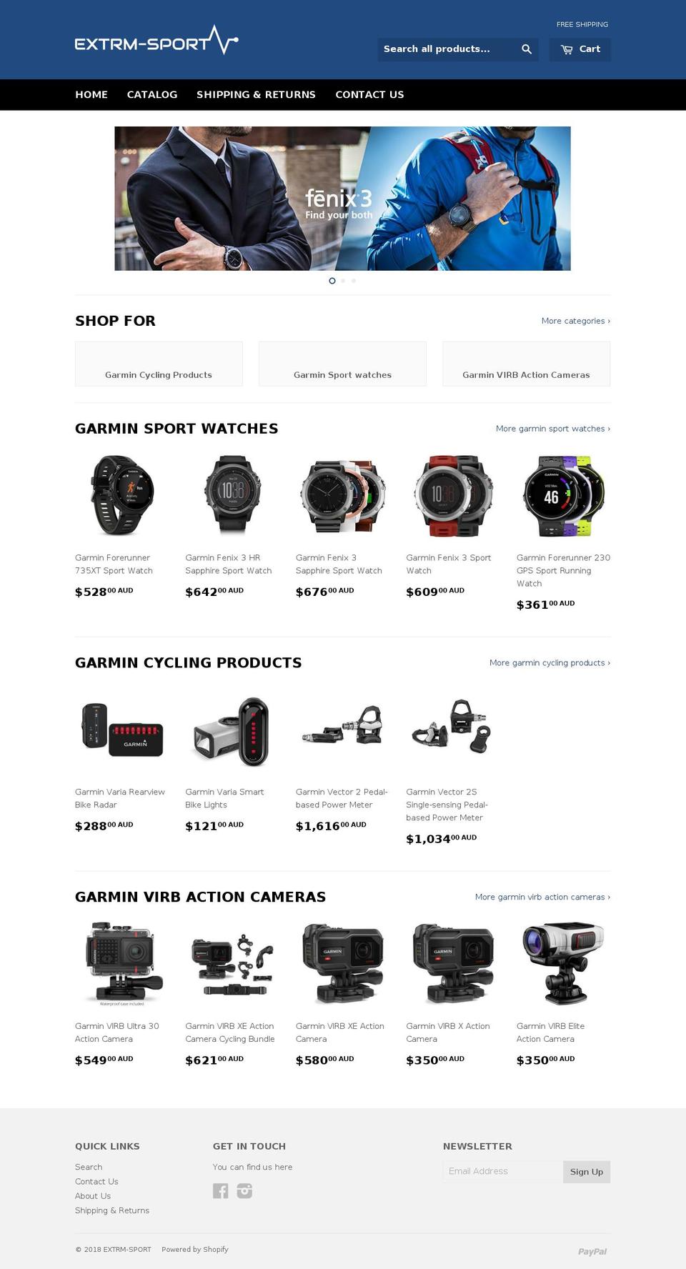 extrm-sport.com — Shopify storefront screenshot