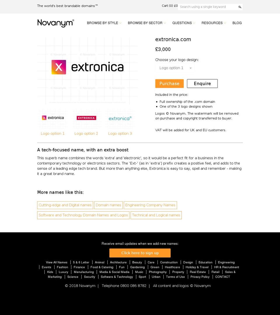 extronica.com shopify website screenshot